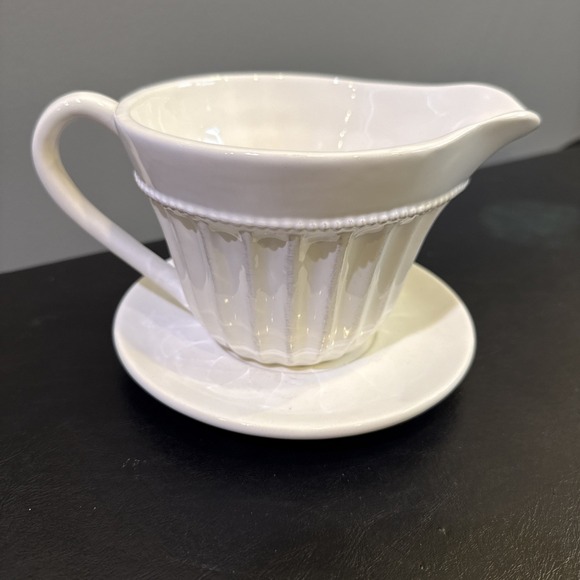 Mud Pie‎ Gravy Bowl "So Gravy Baby", Saucer, & “good gravy” spoon - Picture 3 of 8